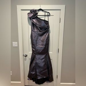 MAC Duggal ONE-SHOULDER RUFFLED TRUMPET GOWN 67284D